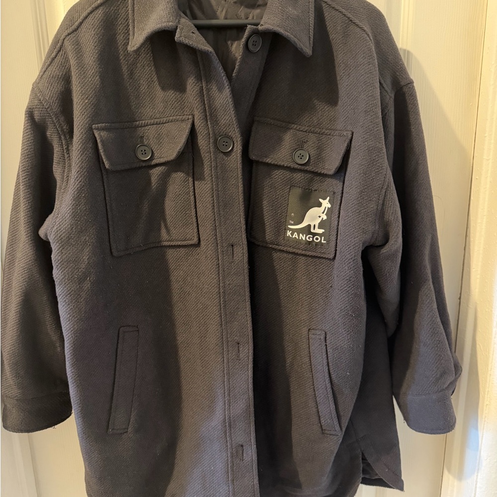 Kangol Charcoal Button-Front Overshirt Jacket HM collaboration